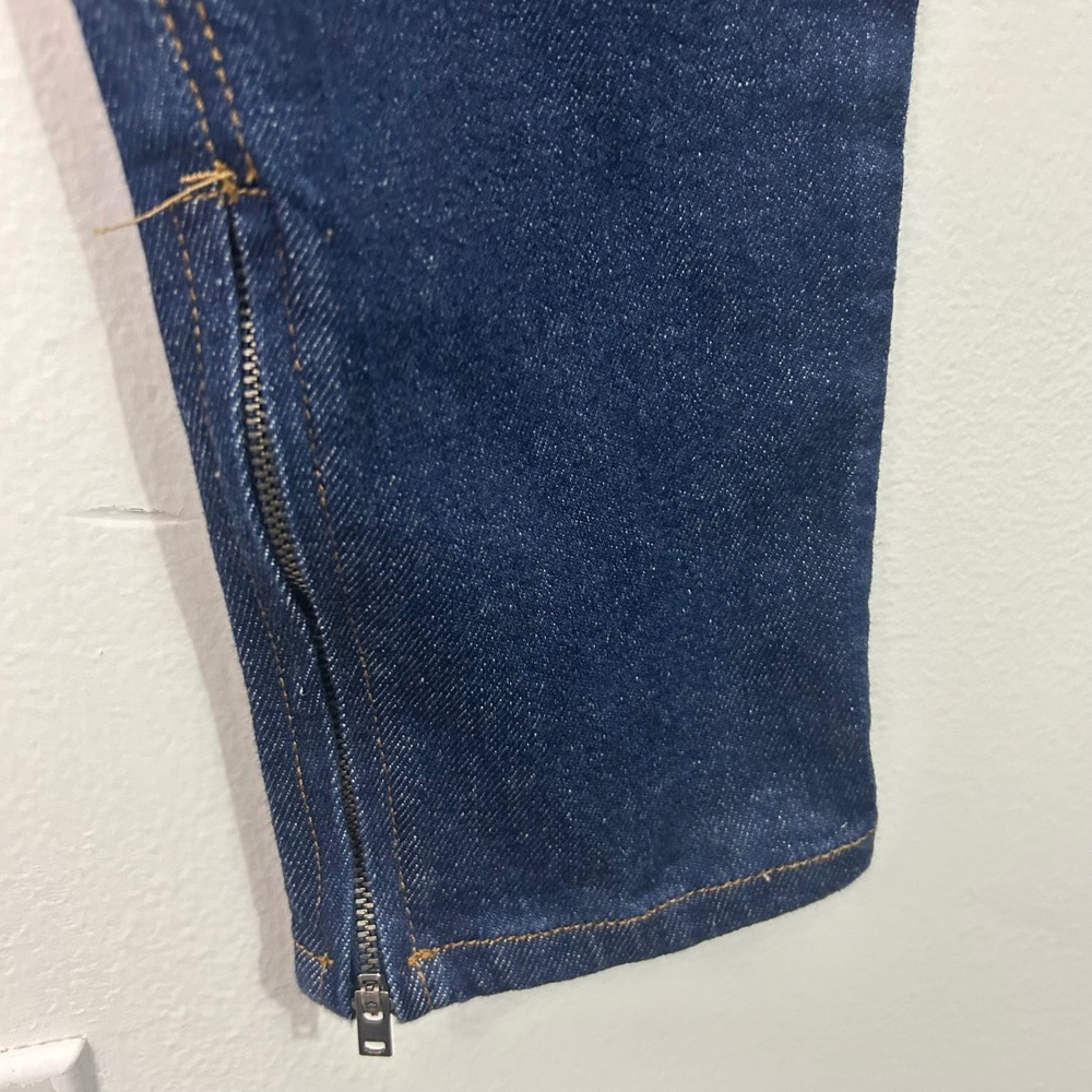 RE/DONE Super High Drain‎ Pipe Jeans 28 Rigid Like Dark Indigo Ankle Zip - Picture 8 of 12